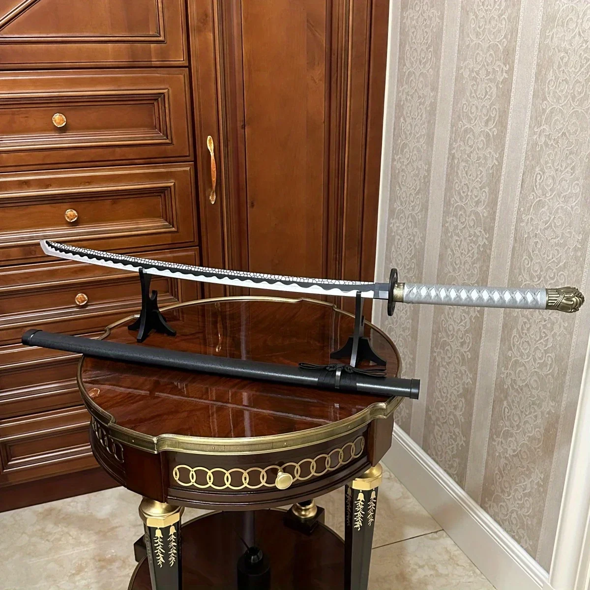 39,3 Zoll Elden Moonveil Holz Katana Schwert Japanischer Katana Säbel Original Samurai Ninja Messer Cosplay Zubehör Prop Spielzeug