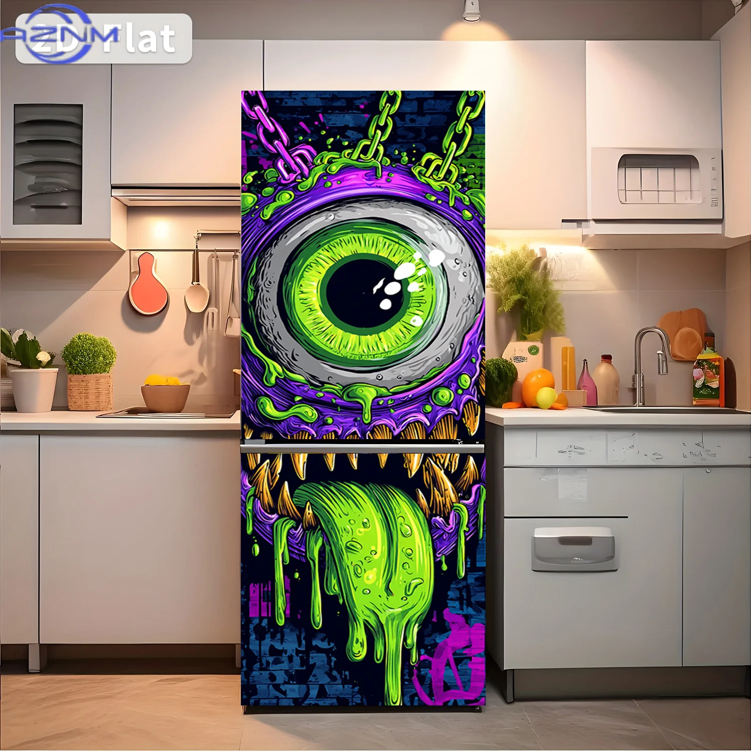 2D Flat Printing 1pc Refrigerator Sticker 