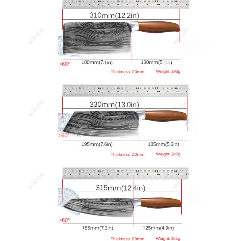 High Hardness Boning Knife Chef Professional Kitchen Knife Damask Pattern Meat Cleaver Stainless Steel Kitchen Tool Accessories