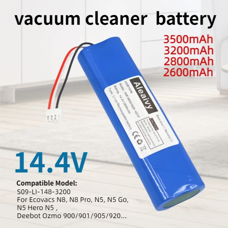 S09-LI-148-3200 14.4V 3500Mah Per Ecovacs N8, N8 Pro, N5, N5 Go, N5 Hero N5, Deebot Ozmo 900/901/905/920 Batteria Per Aspirapolvere-image