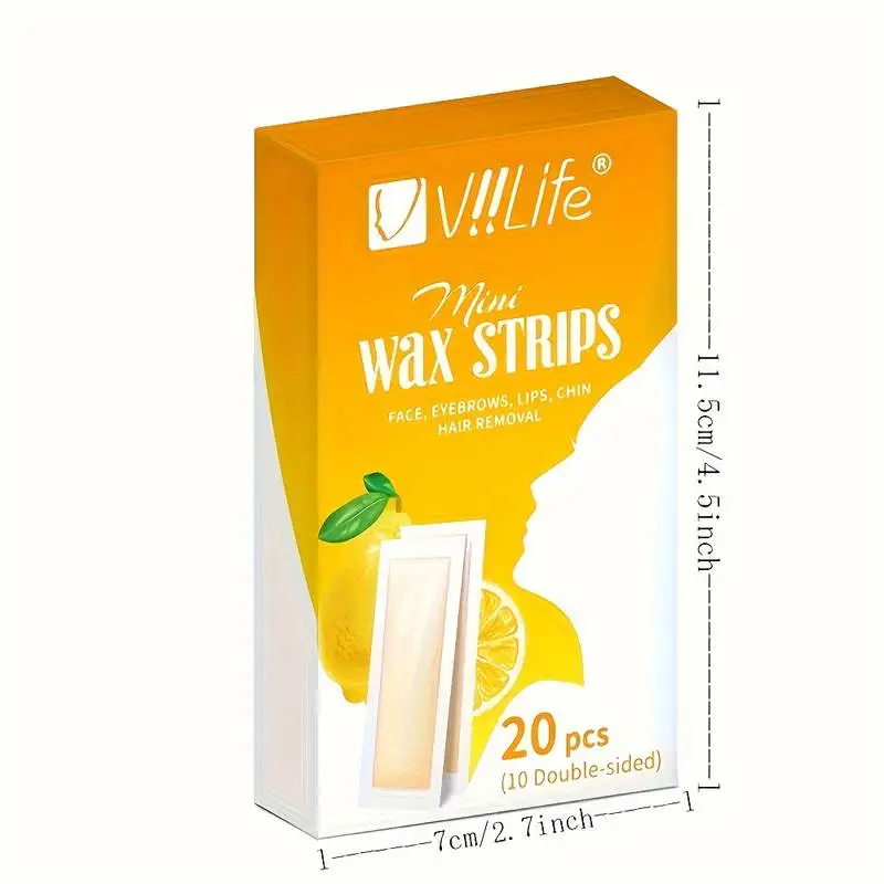 Facial Wax Strips, Facial Hair Removal, Quick and Painless Hair Removal Kit, for All Skin Types, 10/20 Pieces ﻿