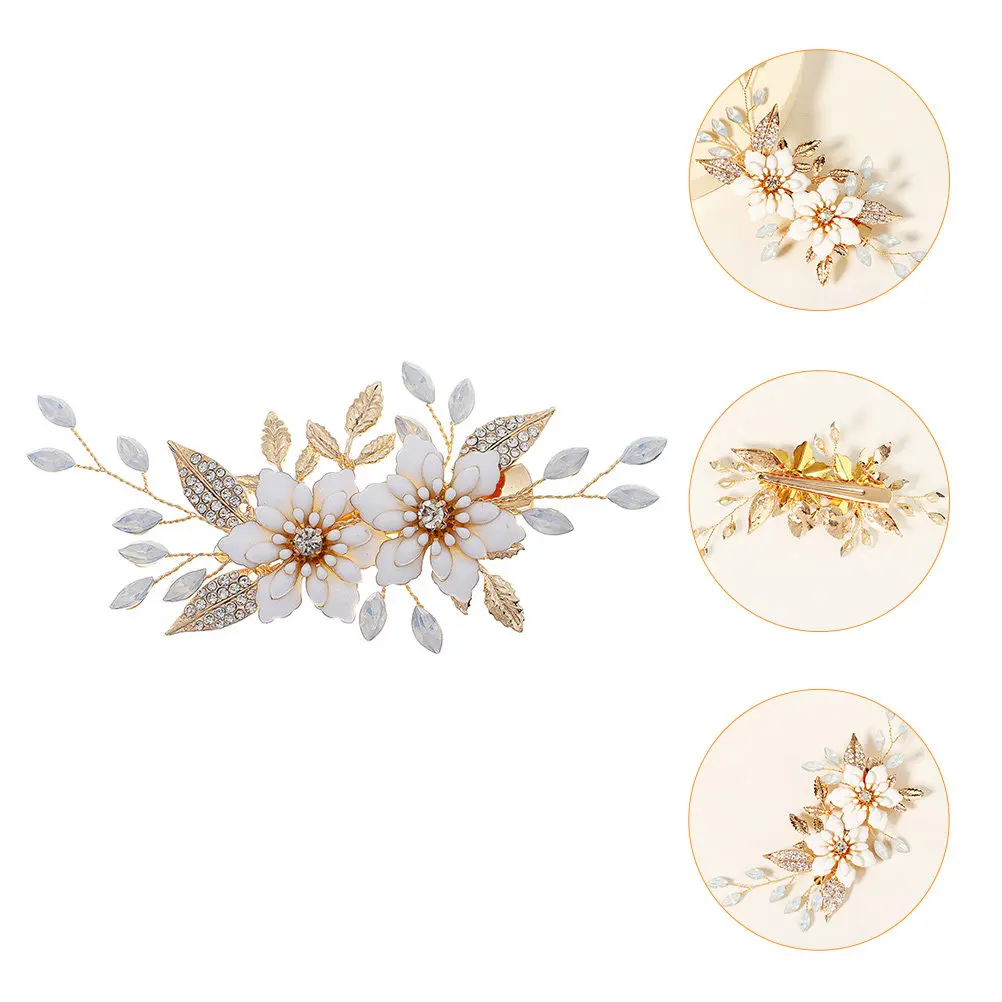 

1 шт. Золотая свадебная заколка для волос, элегантная легкая заколка для невесты и подружек невесты, аксессуар для волос для церемоний и особых случаев