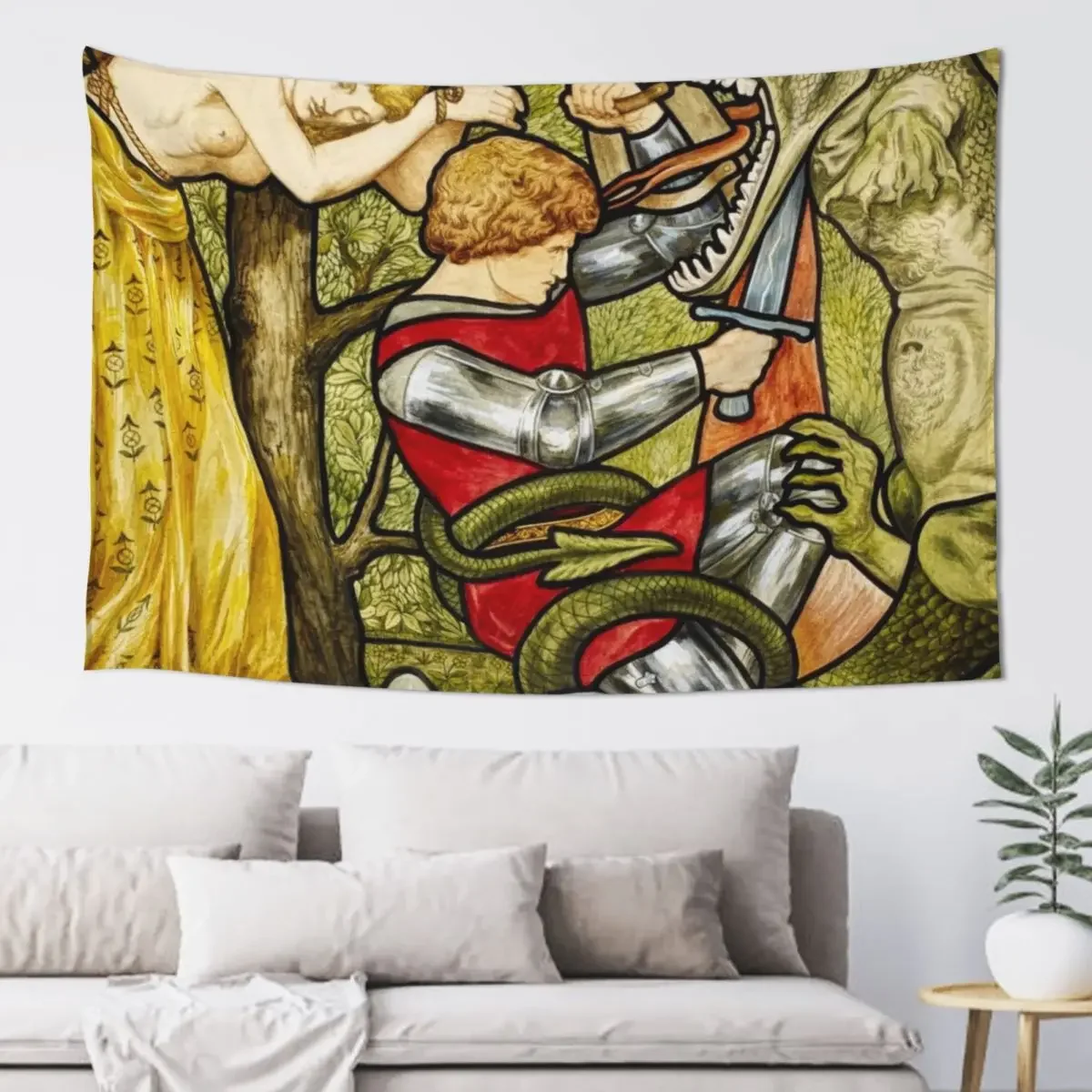 

St George Slaying the Dragon Tapestry House Decor Wall Decor Tapestry