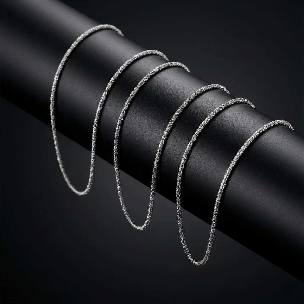 Elegant Stainless Steel Beaded Rope Chain Necklace 3.0mm Textured Link Choker for Women Hypoallergenic Minimalist Chains for Man