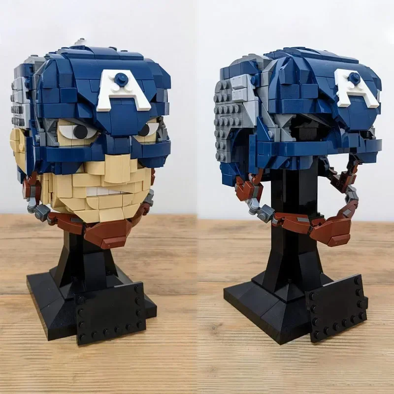 587pcs Science Fiction Movie CaptainAmericas Figure Helmet MOC Basilica Building Block,Creative ,Collection,Educational Toy Gift