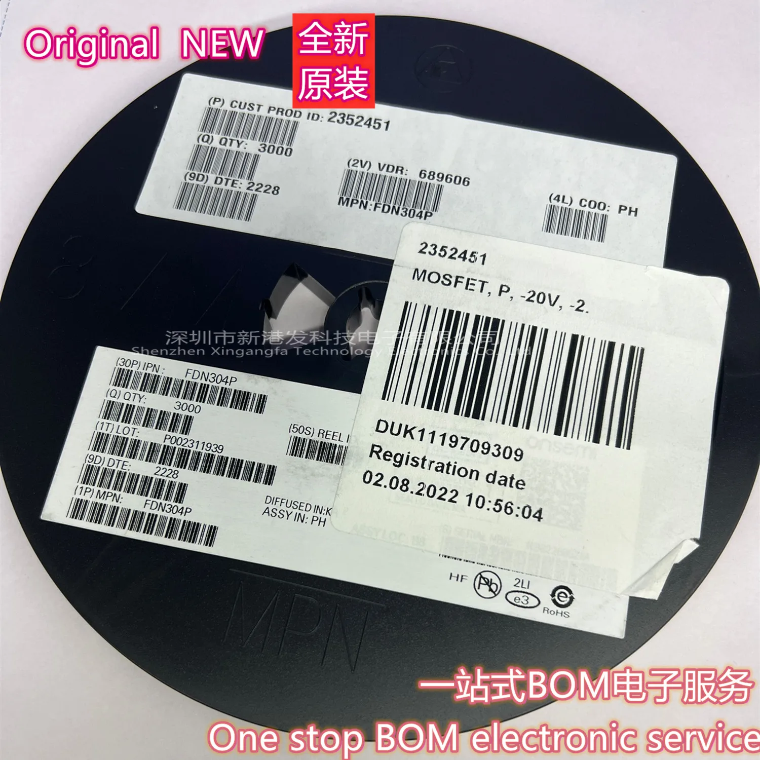 

FDN304P SOT-23 20V 2.4A Original goods in stock 50pcs/lot