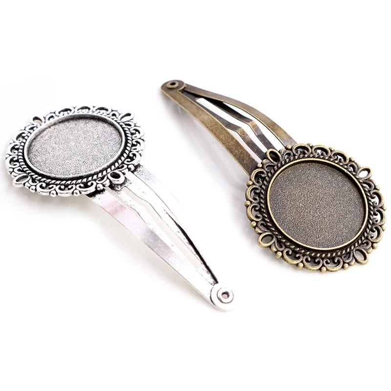 20mm 5 sztuk wysokiej jakości antyczne srebro brąz Plated materiał miedziany spinka do włosów spinki do włosów do włosów baza ustawienie Cabochon Cameo