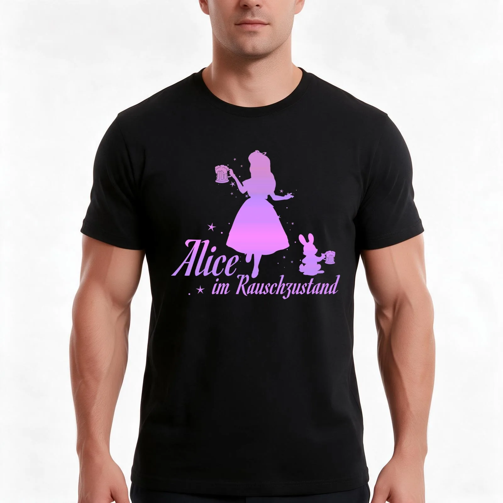 Funny intoxicated Alice design for ladies / women T-Shirt, Summer Casual Cotton Tee, Oversized Streetwear Tops, Unisex Men Women