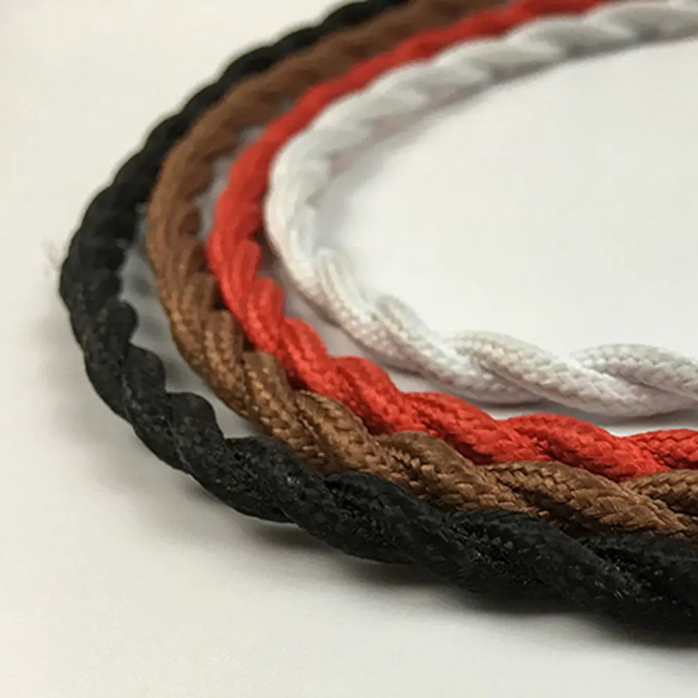 5M Coffee Color Vintage Lamp Cord DIY Twisted Cloth Covered Electrical Wire Braided Fabric Rope for Lamps Fans Radios