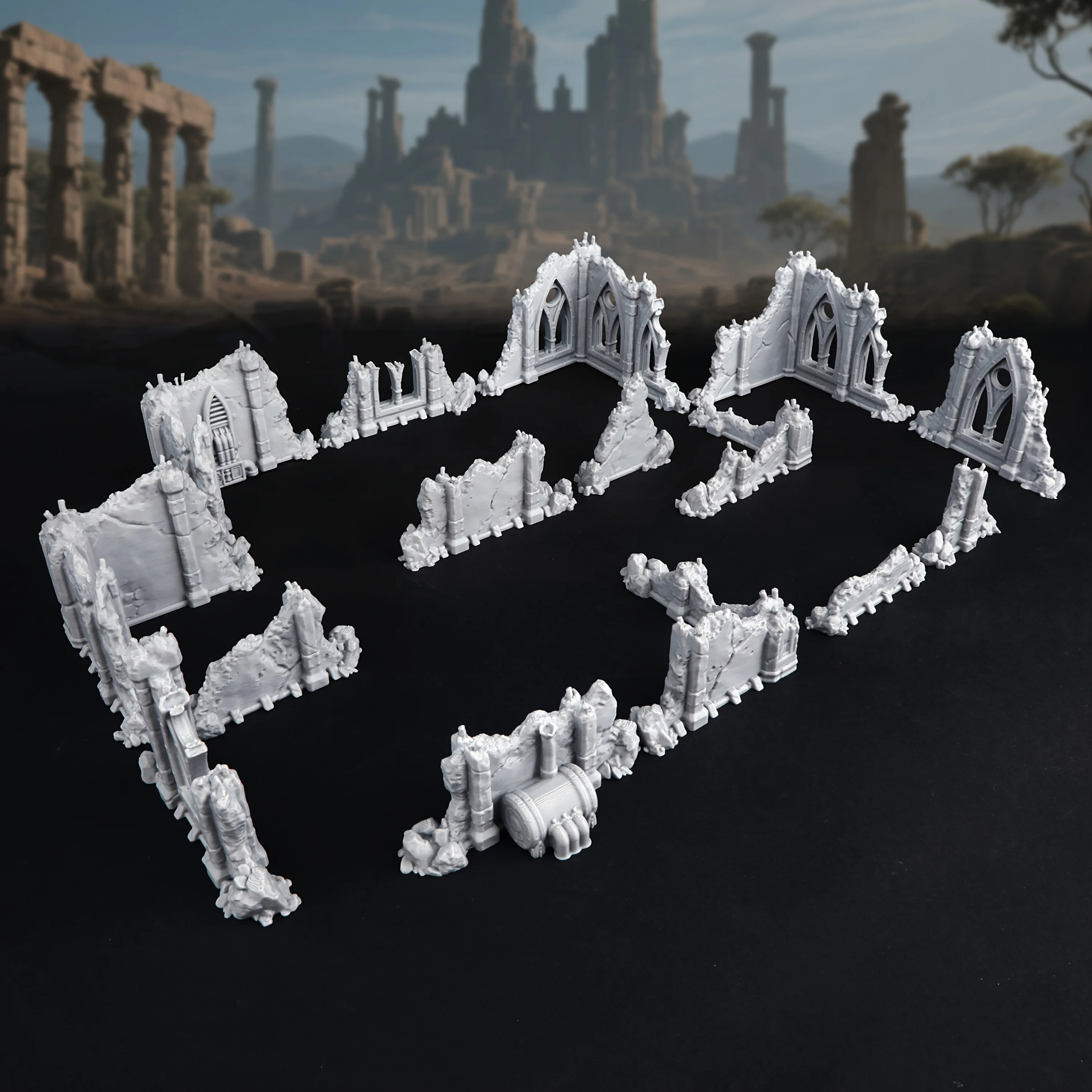 Trpg Ruins Miniature Terrain Set | Fantasy Rpg Miniature Scenery for Ancient Ruins Exploration | Perfect Gift for Ttrpg Lovers