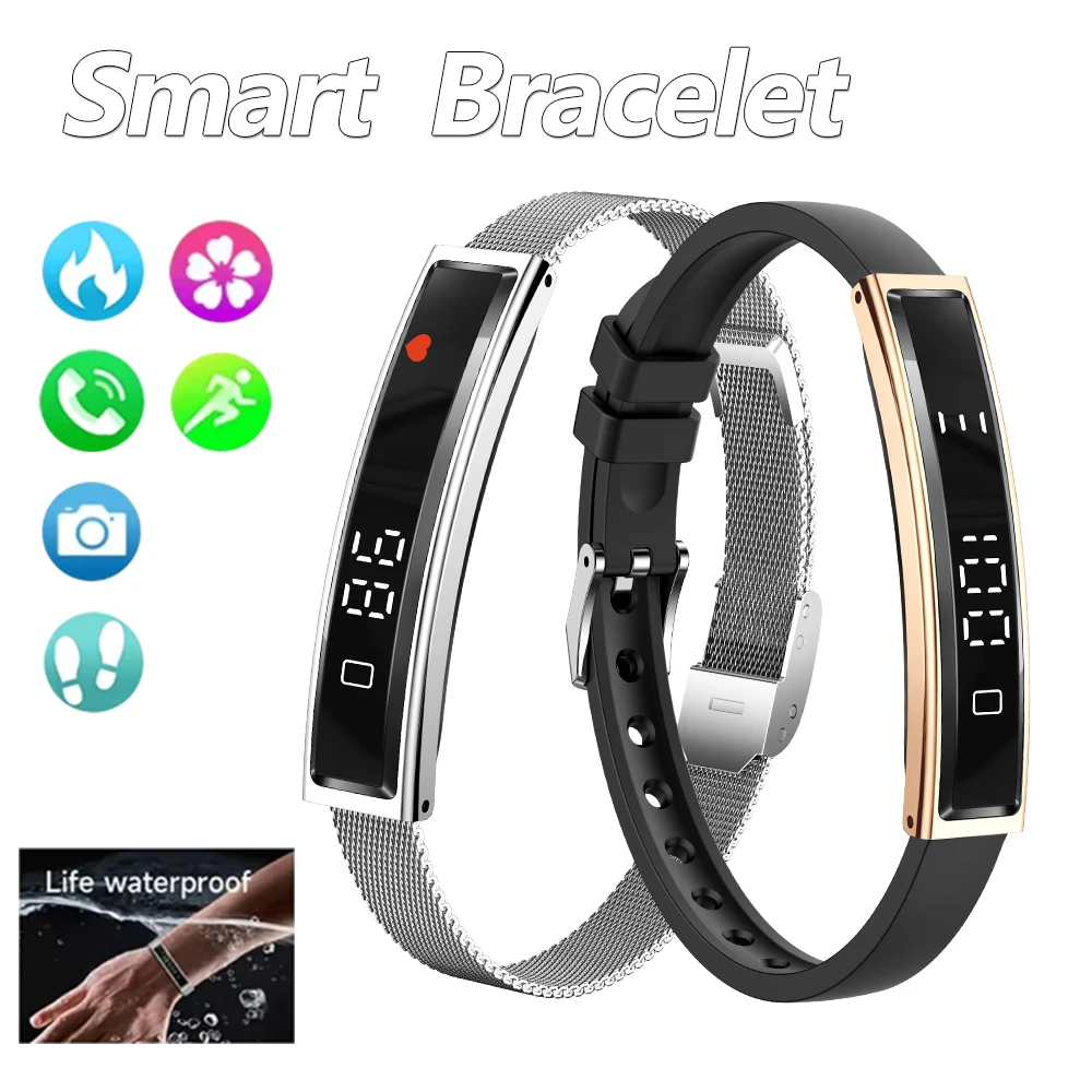 

2025 New Women Smart Bracelet Pedometer Health Smart Watch Men Sports Fitness Waterproof Heart Rate Sleep Monitoring Wristbands