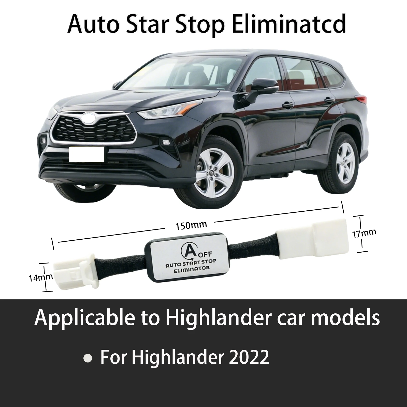Auto Start Stop Eliminator, A-Off Delete/Disable Device Harness for Toyota Highlander 2020-2025