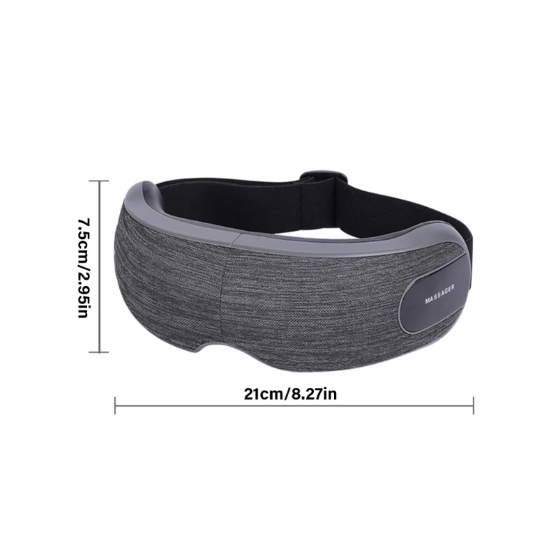 مدلك العين مع الحرارة للصداع النصفي، العيون الجافة، الهالات السوداء، قابلة لإعادة الشحن، متوافقة مع الموسيقى، بلوتوث، شحن قطرة