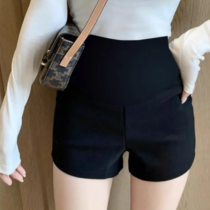 

Maternity Shorts Summer Wear Slim Fit Elastic Thin High Waist Belly Support Hot Pants Small Size Pregnant Women Shorts
