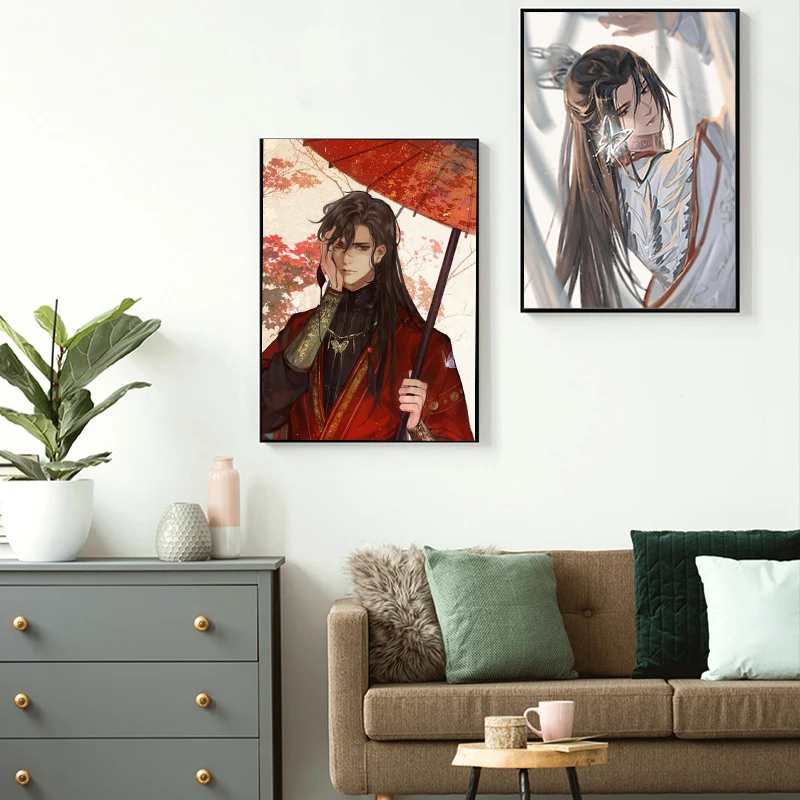 Chinese BL Anime Posters Heaven Official Blessing Xie Lian Huacheng Canvas Posters Painting Wall Art Bedroom Home Decor Gift