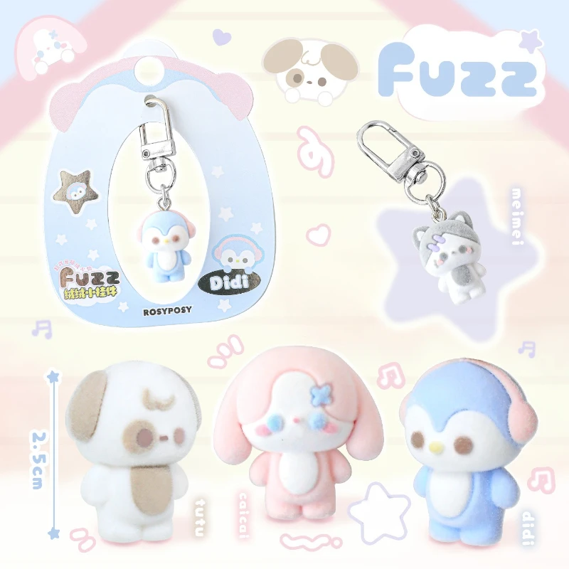 Plush Mini Keychain Organizer Cartoon Aesthetic Velvet Soft Charm for Earphones USB Drive Backpack Zipper Kawaii Cute Key Holder