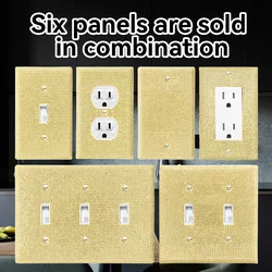 1 wall panel light switch cover, various styles, gold diamond, wall panel light switch socket cover, sturdy and durable