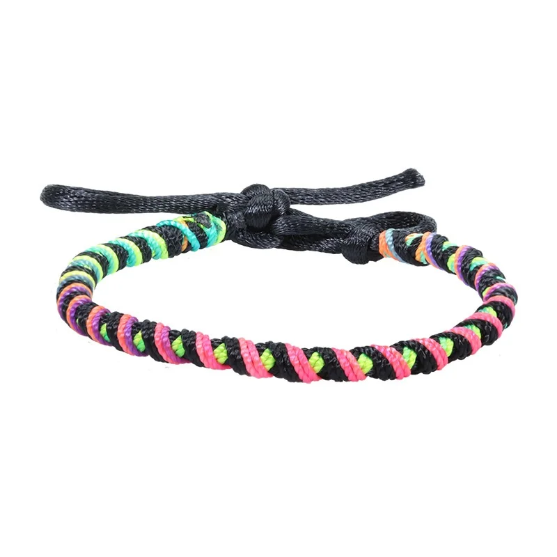 Original Handmade Braided Knots Rope Bracelet For Women Men Lucky Charm Gradient Color Bracelets&Bangles Unisex Woven Jewelry