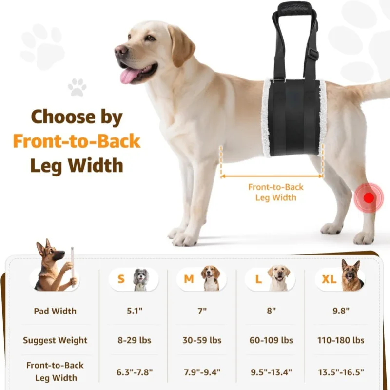 Senior Dog Lift Harness Rehabilitation Mobility Aid Vest for Disabled Pet Adjustable Walking Support Leash for Medium Large Dogs