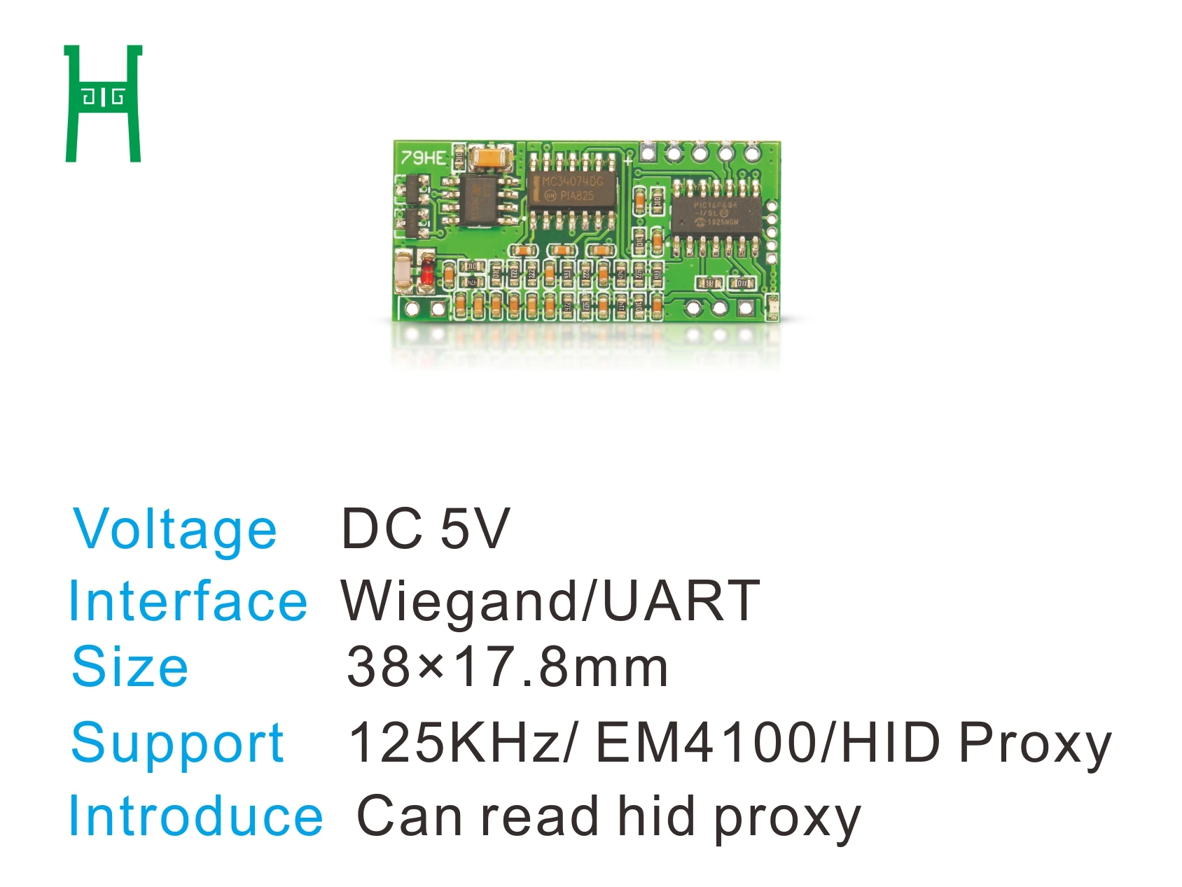 Imagem -04 - Proxy Escondido Controle de Acesso Módulo Leitor de Cartão Wiegand Uart 3.3v 5v à Prova de Água Oem Suporte Feito sob Encomenda em