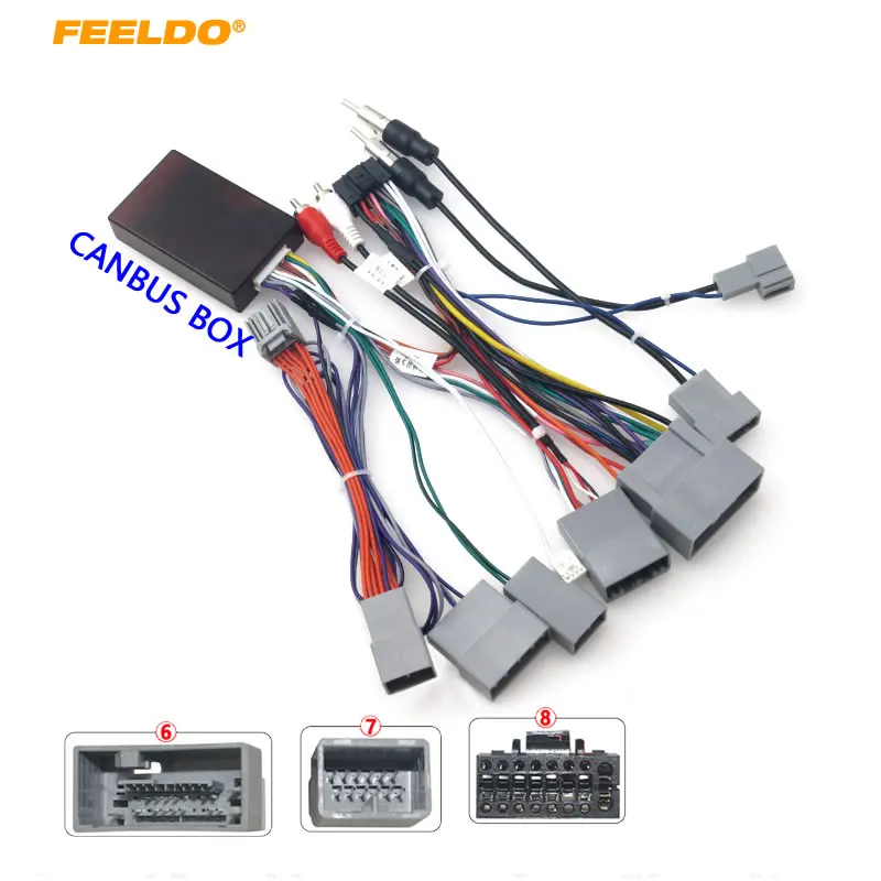 FEELDO Car 16pin Audio Wiring Harness Adapter Canbus For Honda Spirior/Accord 8(JP/EU)/TSX(USA) Aftermarket Stereo Installation