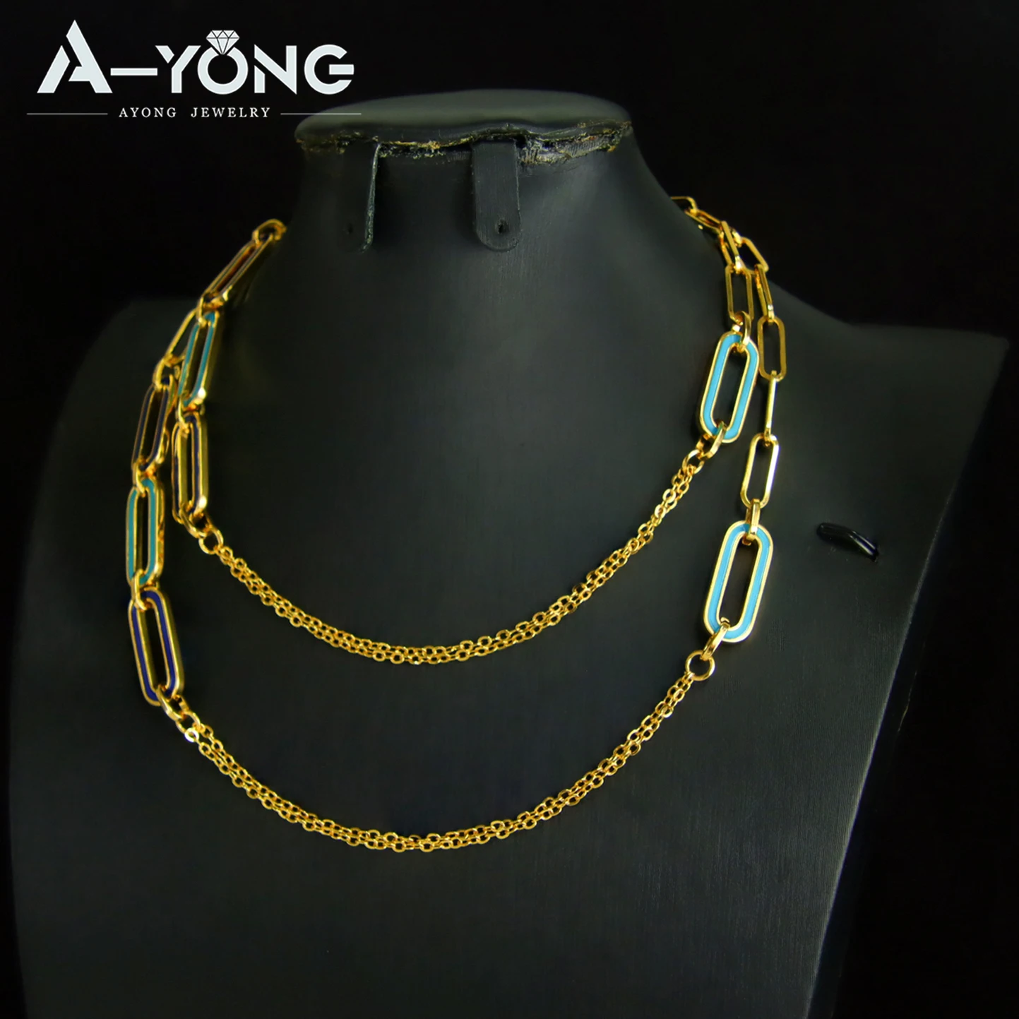 Arabische Mode Lange Halskette 21k Vergoldet Dubai Geometrischer Schmetterling Charm-Halsketten Oman Frauen Braut Hochzeit Party Schmuck – Detail 2