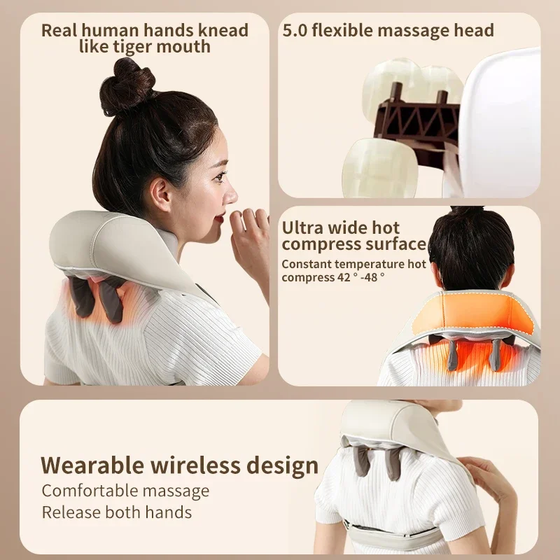 

Rechargeable Double-sided Massager Shoulder Neck Cervical Spine 5D Kneading Whole body Heating Multi-function Shawl with Buckle