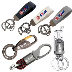 For SYM CRUISYM GTS 300 GTS 300i JOYMAX Z 125 250 300 MAXSYM 400i CNC Metal Leather keychains Motorcycle Accessories