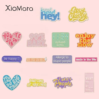 익스트림 풍자 인용문 에나멜 핀, 90 년대 아기 맞춤형 유머 브로치 라펠 배지, 가장 친한 친구를 위한 재미있는 동기 주얼리 선물 