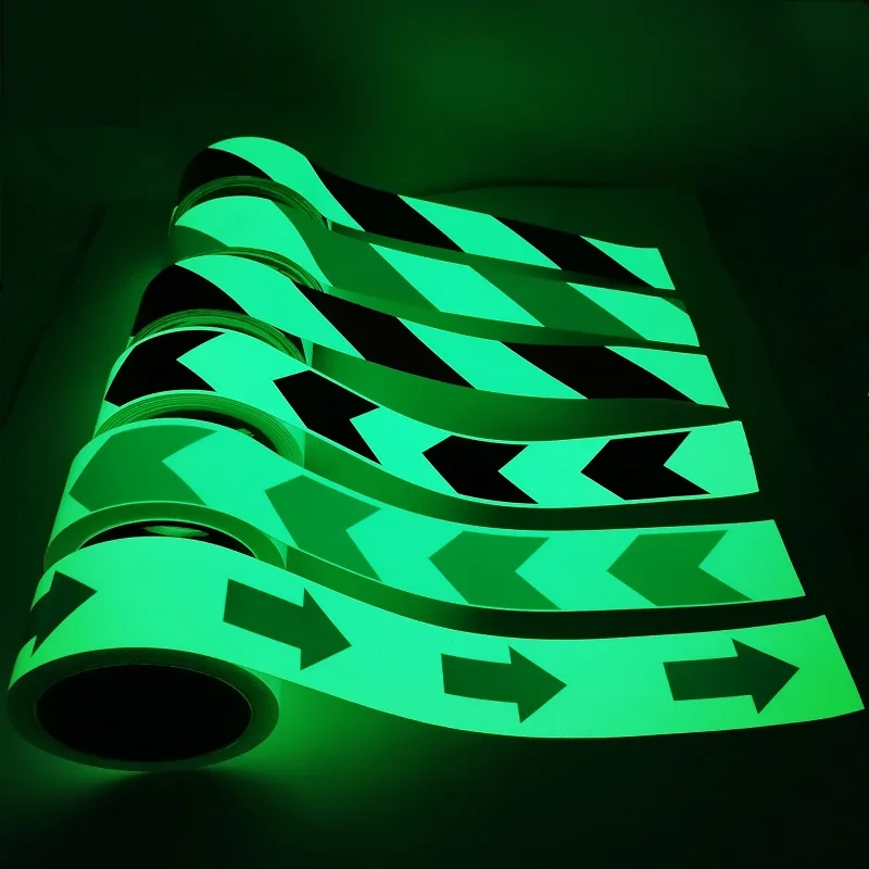 Twill leuchtende Licht emittierende v Feuert reppen Anti-Rutsch-Pfeil Fluoreszenz Marine orientierte Sicherheits warnband Zeichen – Detail 8