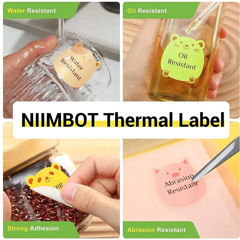 Imagem -04 - Niimbot-impressora de Etiquetas Portátil Inteligente Etiqueta Térmica dos Desenhos Animados Etiqueta Impermeável e Resistente ao Rasgo Óleo Prova b1 B21 B203 b