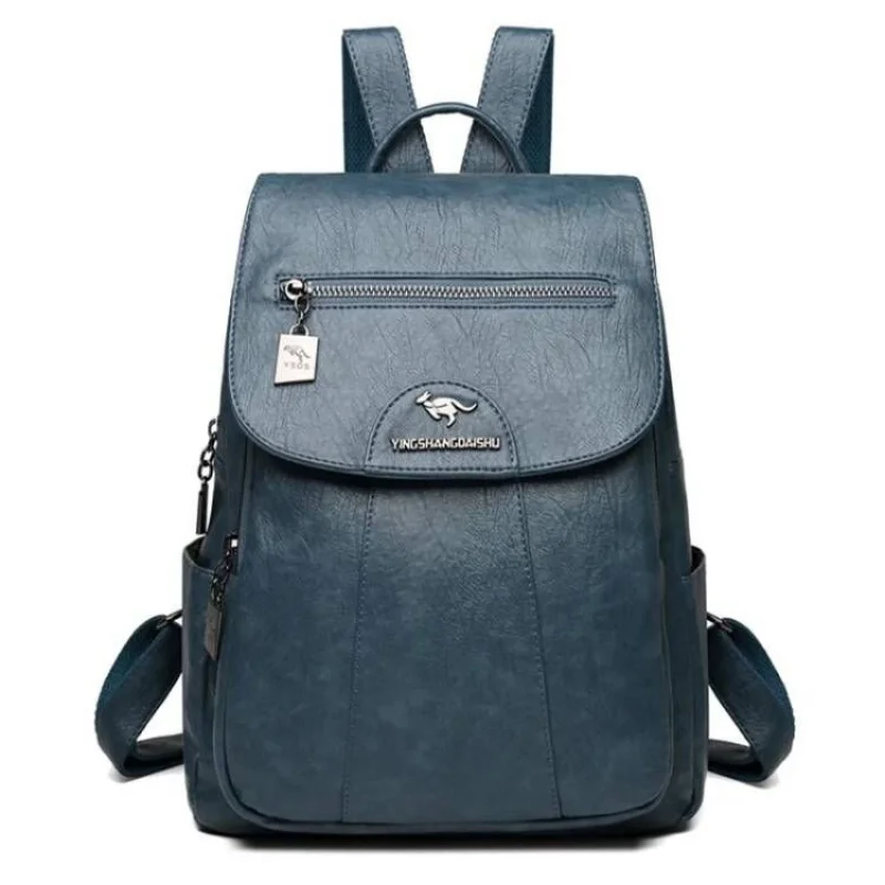 Vintage Lederen Damesrugzak Mode Reisrugzak Trendy Studentenschooltassen Voor Meisjes Mochila Vrouwelijke Schoudertassen