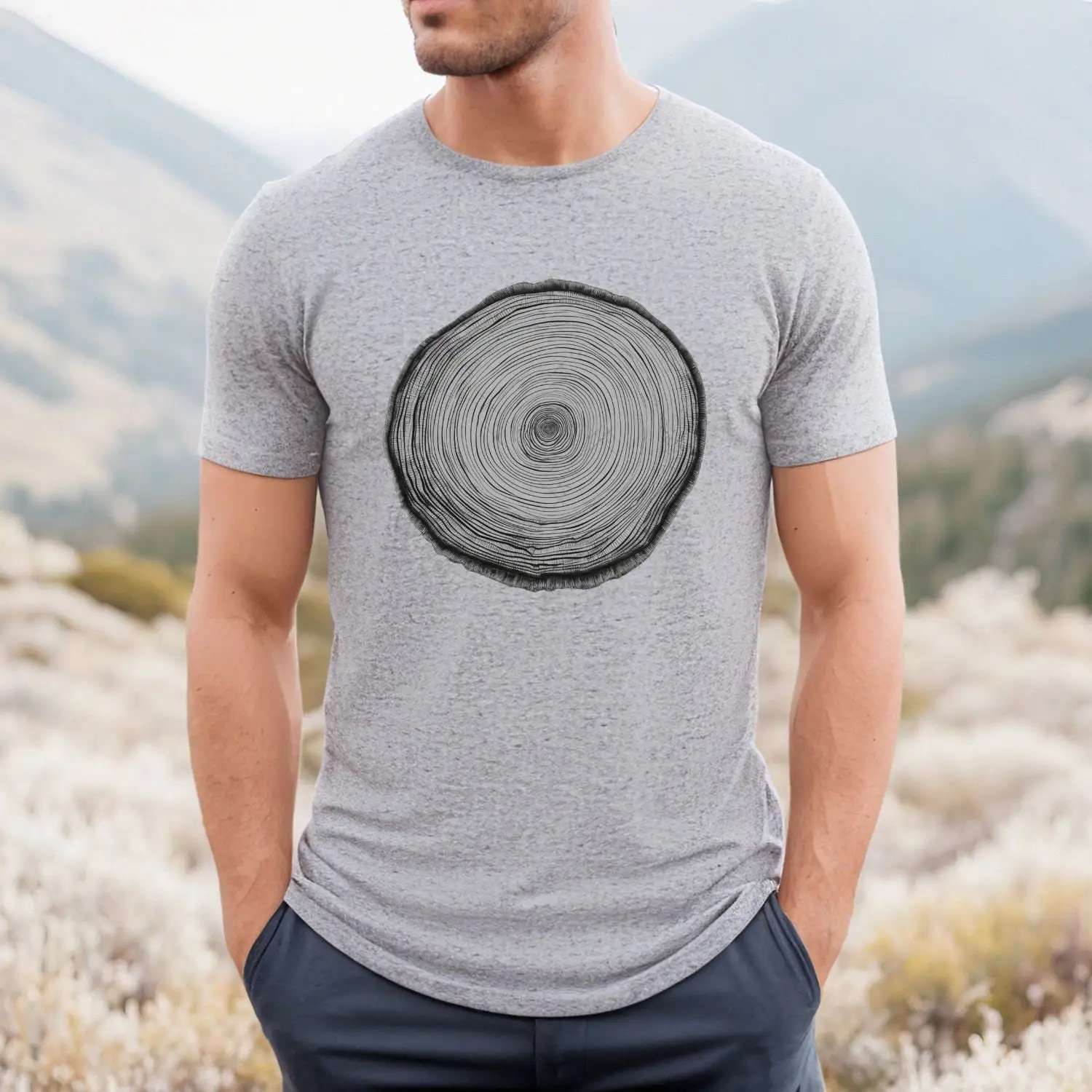 Tree Ring T Shirt Forrest Nature Outdoors National Park Hiking Pine Cool