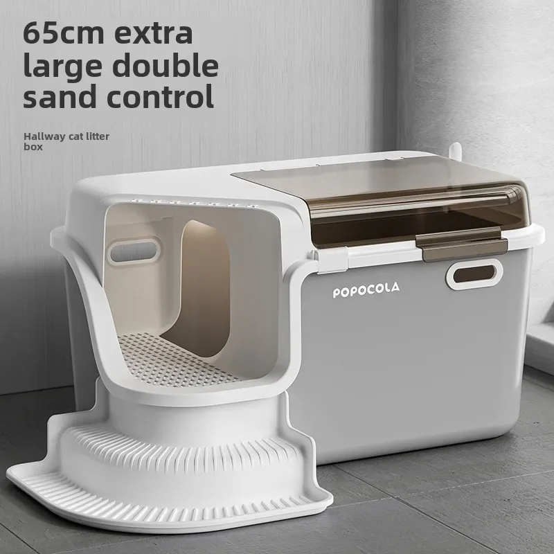 

Cat Litter Box Corridor Fully Enclosed Anti-splash Anti-odor Cat Litter Box Large Size Cat Toilet Pet Supplies Pet Furniture