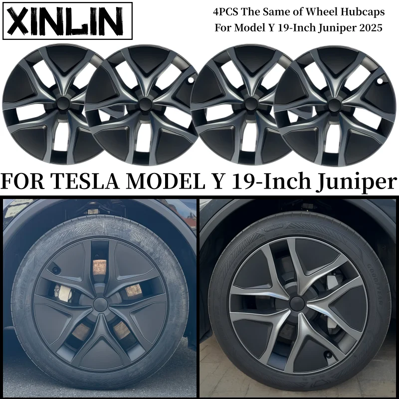 

4PCS 19 Inch Wheel Cover for Tesla Model Y Juniper 2025 Car Replacement Wheel Cover Automobile Hub Cap Full Rim Car Accessories