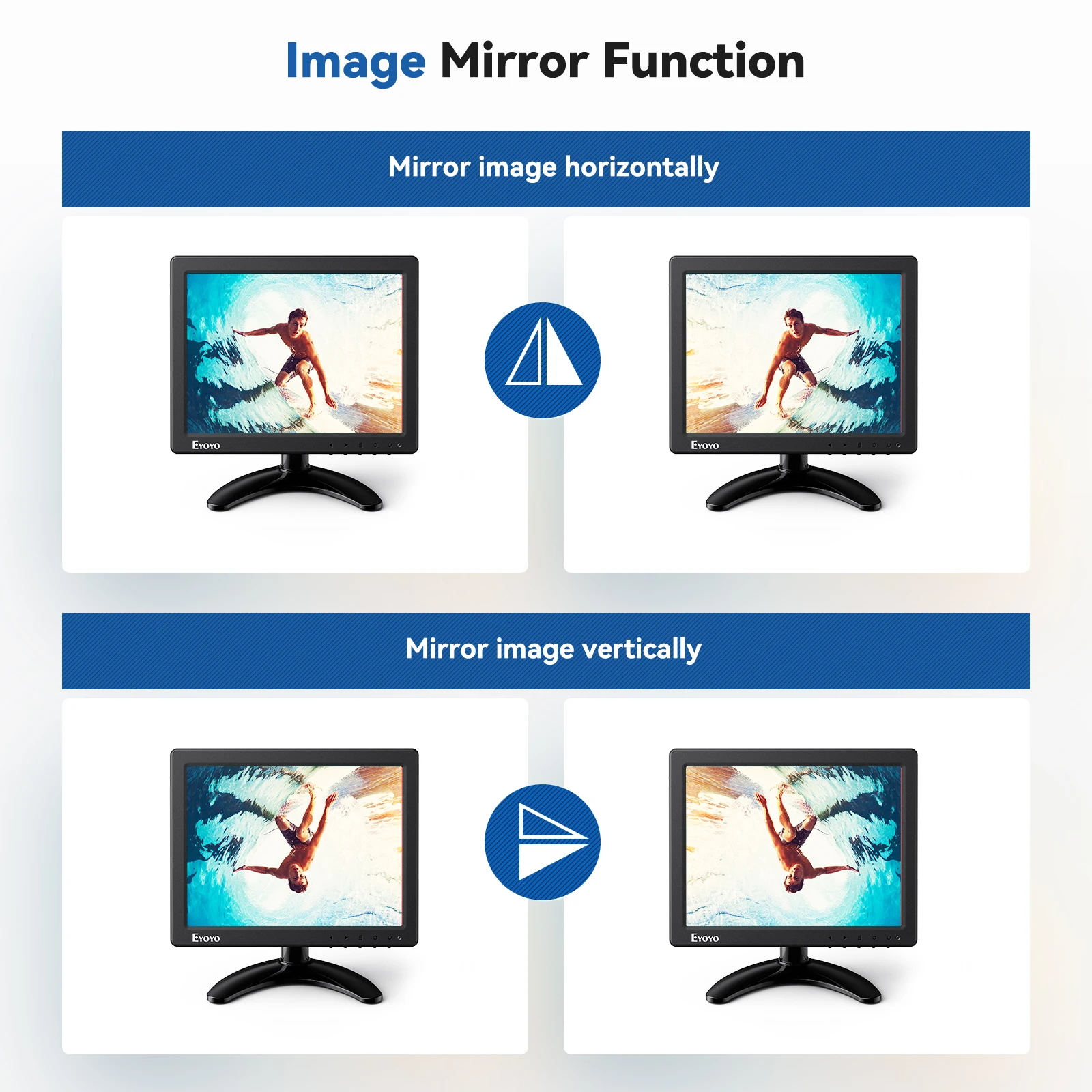 Imagem -03 - Desktop Monitor Desktop Monitor 1024x768 4:3 Ips Screen Suporte a Controle Remoto Hdmi Vga av Entrada Bnc para Computador Cctv Câmera Eyoyo-em08f