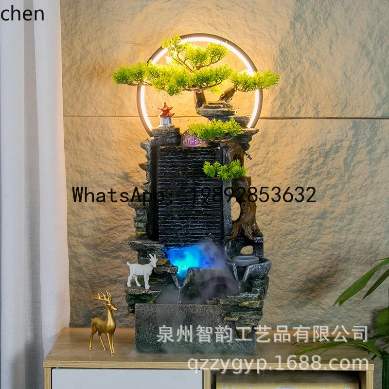 

H29- Fake Mountain Fountain Water Flowing Ornament Water Fish Tank Living Room Office Wealth-Attracting Floor Decoration