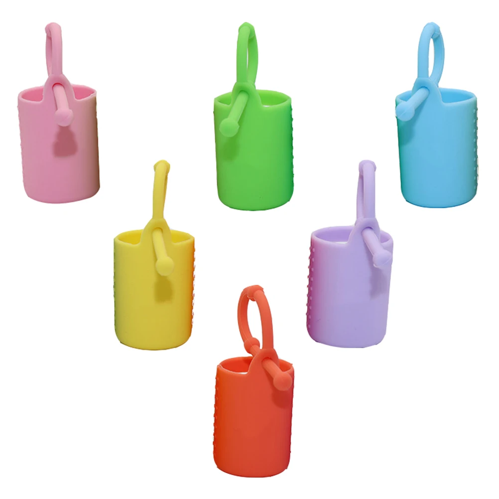 6 Pcs Essential Oil Bottle Protector Glass Silicone Sleeve 15ml Soft Elastic Portable Travel Cover Decorative Practical