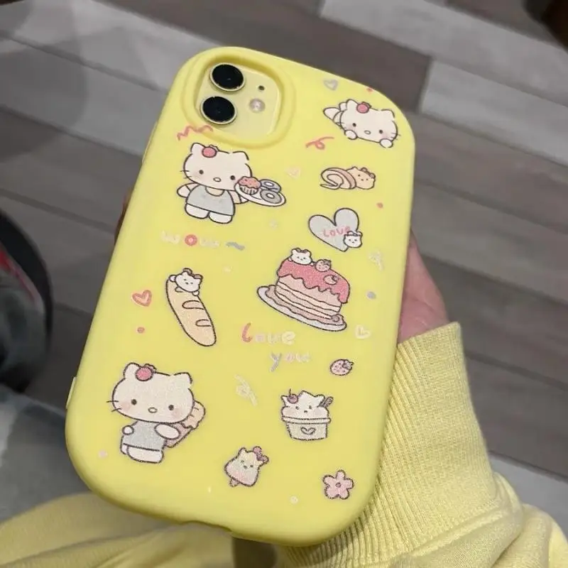 New Sanrio Hello Kitty Case for Iphone 11 12 13 14 15 Pro Max Mini X Xs Xr 8 7 Plus Se 2020 Soft Clear Cover Y2K Girl Gift