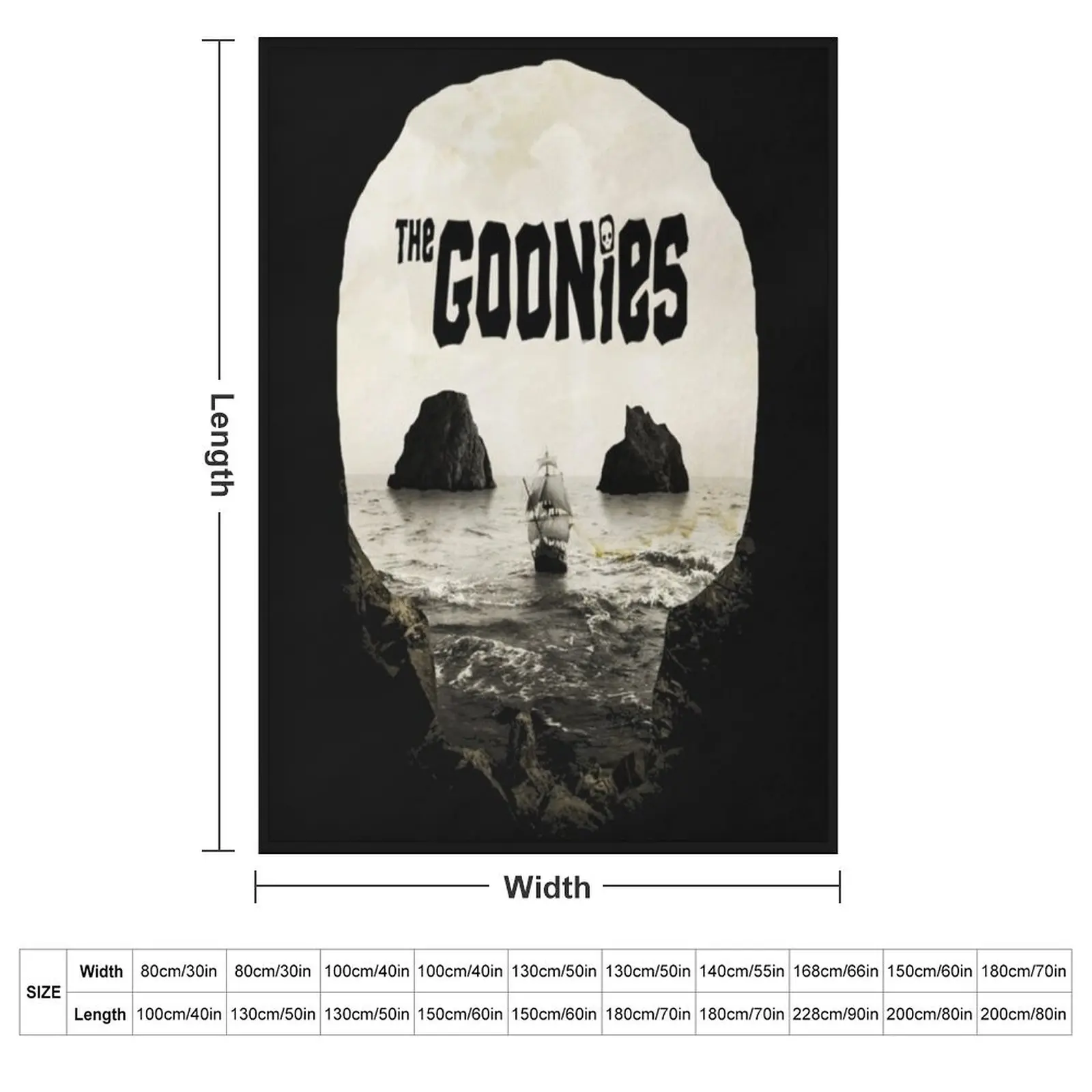 goonies Classic T-Shirt Throw Blanket couch cozy soft plush fuzzy picnic outdoor blanket 2