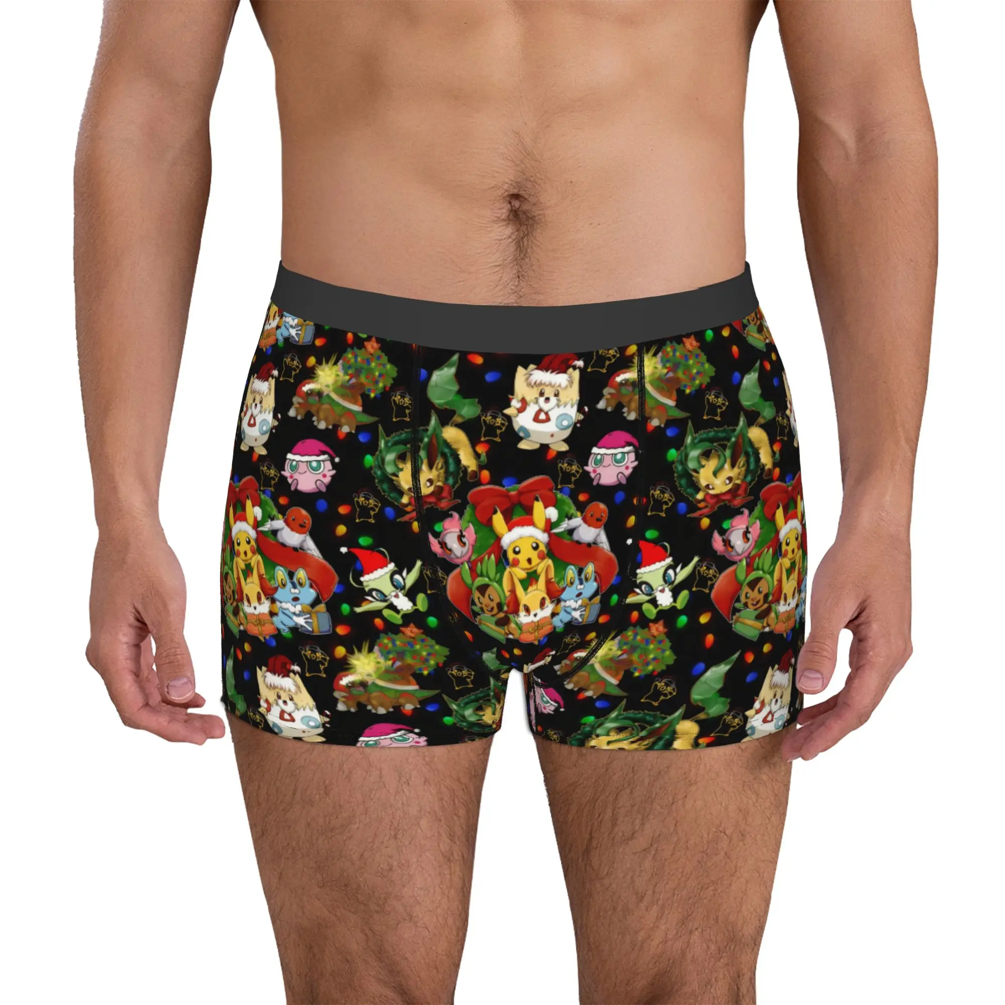 Calzoncillos tipo bóxer de Pokemon Pikachu Fennekin Chespin, calzoncillos masculinos, calzoncillos elásticos Froakie Leafeon, ropa interior