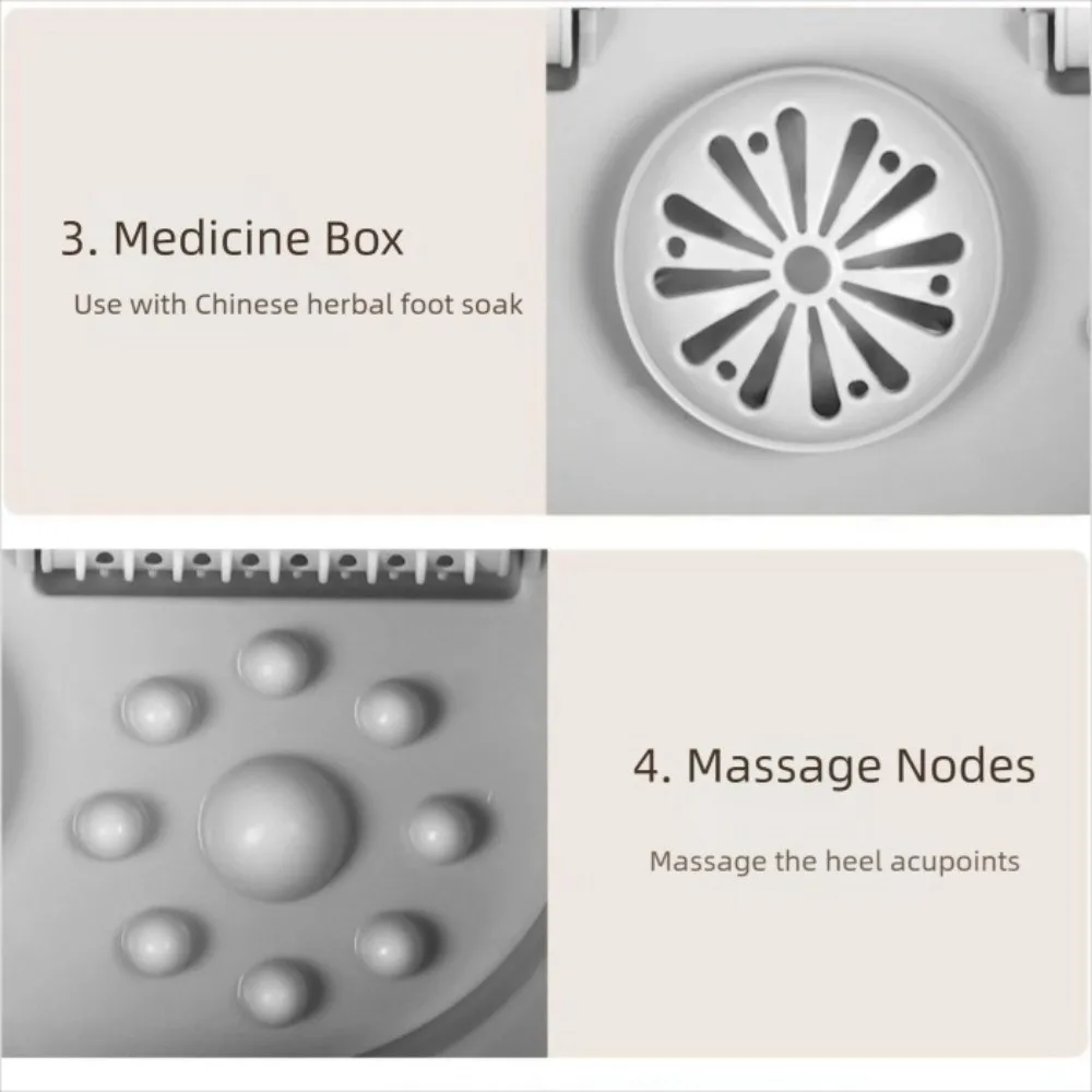 

Складная ванночка для массажа ног с роликами для улучшения кровообращения, автоматическая ванночка для ног с контролем температуры и функцией пузырьков