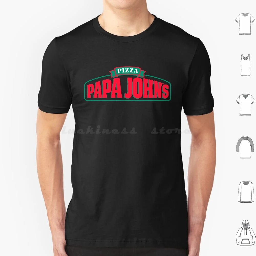 Papa John Logo T Shirt Big Size 100% Cotton Papa John S Logo Papa Johns Logo Pizza Dominos Pizza Hut Greggs Wendy S Taco Bell