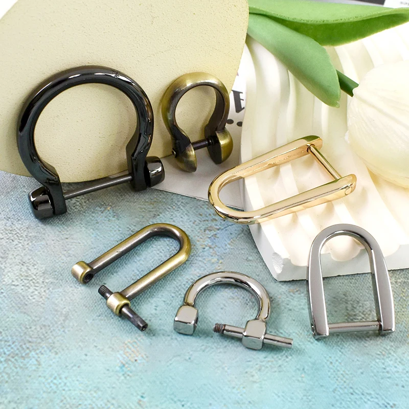 

20/30Pcs Belt Detachable Screw Metal D Buckle Bag Handbag U Ring Hanger Hooks Key Chain Handle Clasp DIY Hardware Accessories