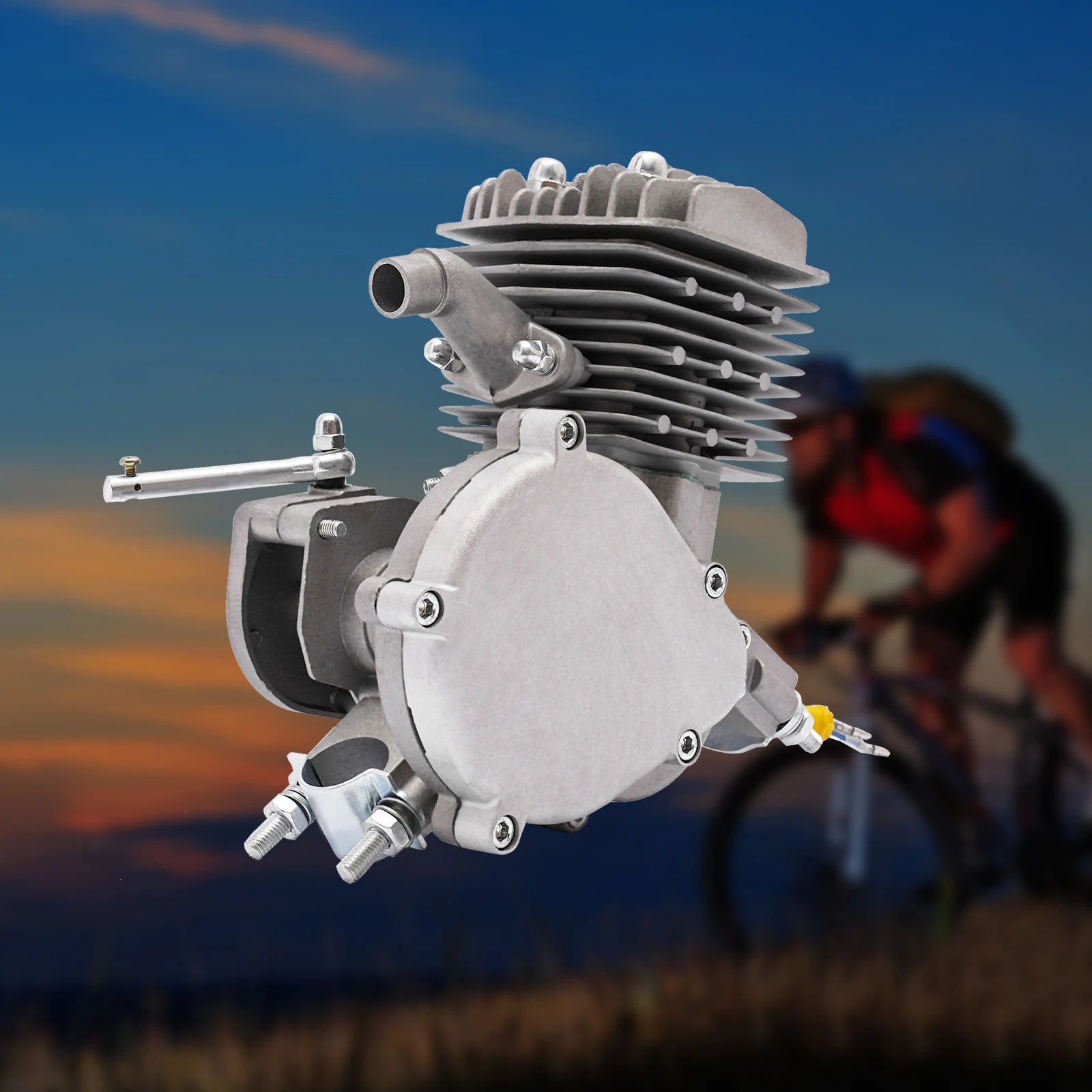 80CC Single Cylinder Bicycle Motorcycle Engine, 2-stroke 1.65 HP Powerful Gas Motor for Most 26-28 