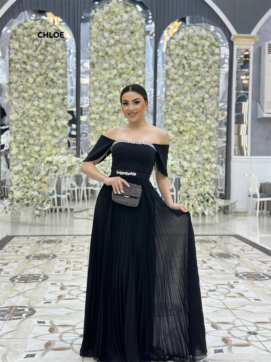 Line A Abendkleider für Damen, elegante Partykleider für Damen, 2024, schulterfrei, nach Maß, kurzärmelig, Galakleid, Ballkleider