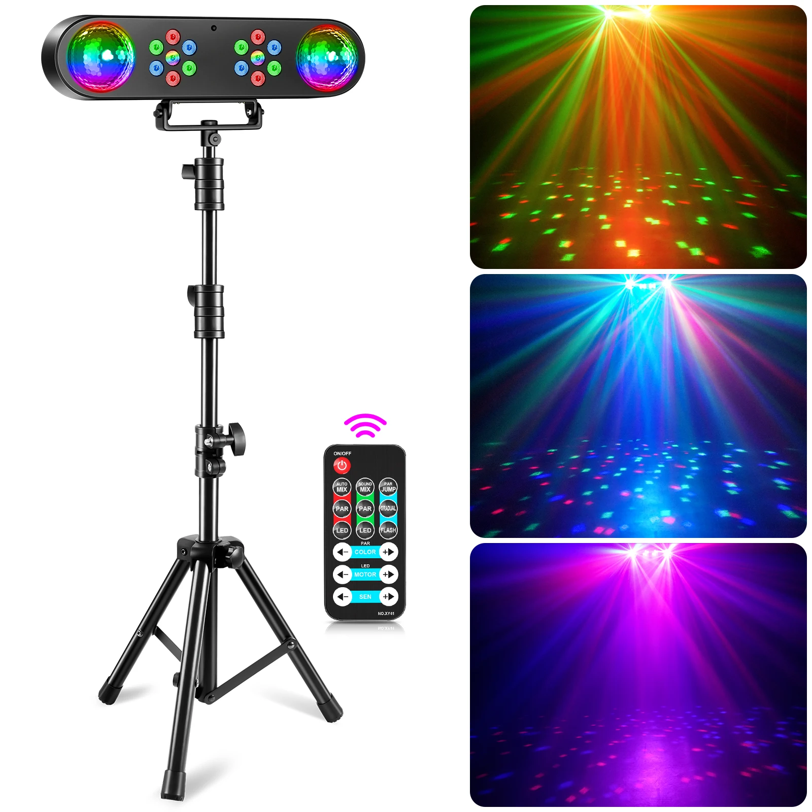 

Mini Bracket Effect Lights Mobile Stage Lighting Sound Control Remote Control for DJ Shows Concerts Parties Bars KTV Ballroom