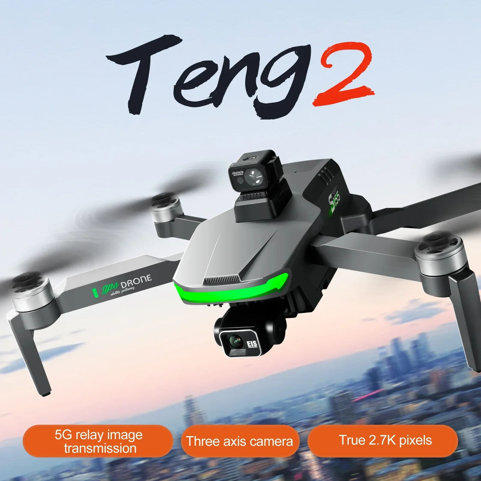 professional S155 Drone with Three-Axis Gimbal HD Aerial Photography GPS Automatic Return 360 Obstacle Avoidance Brushless Motor