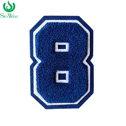 Embroidered Chenille Letter Patch for Cloth Decoration, Personalized Towel Number Applique, Sew on Varsity