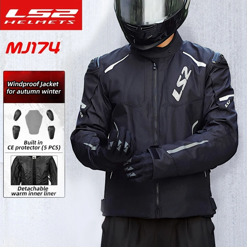 

LS2 MJ174 Motorcycle Jacket Moto Racing Riding Clothing Breathable Men Women Motocross Soft Armor Clothing CE Certified